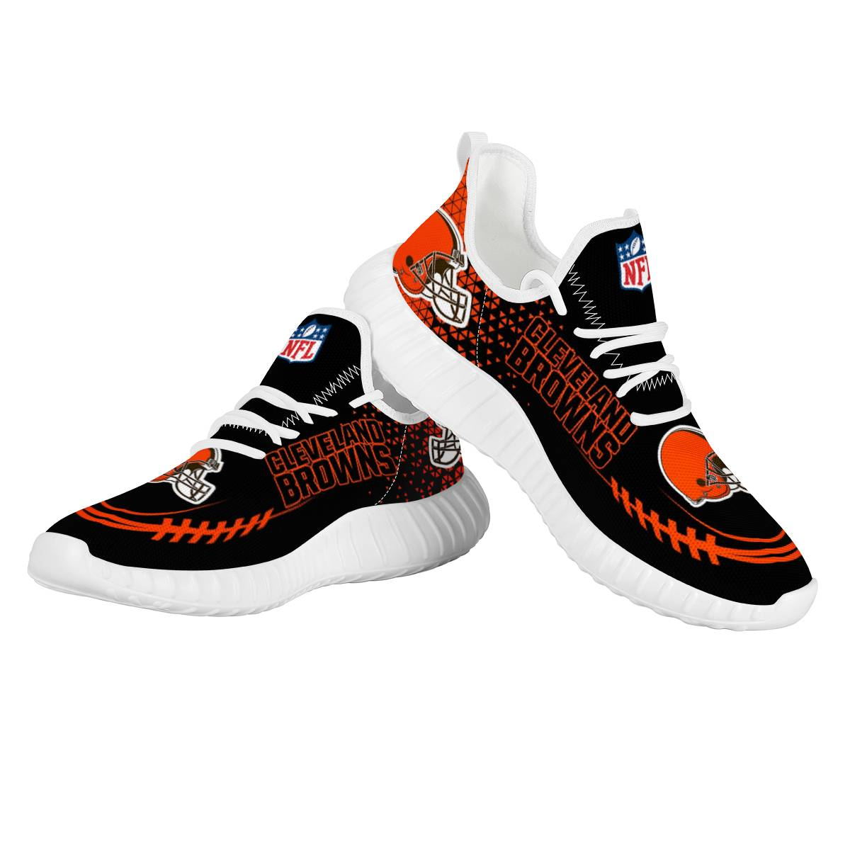 Women's Cleveland Browns Mesh Knit Sneakers/Shoes 004